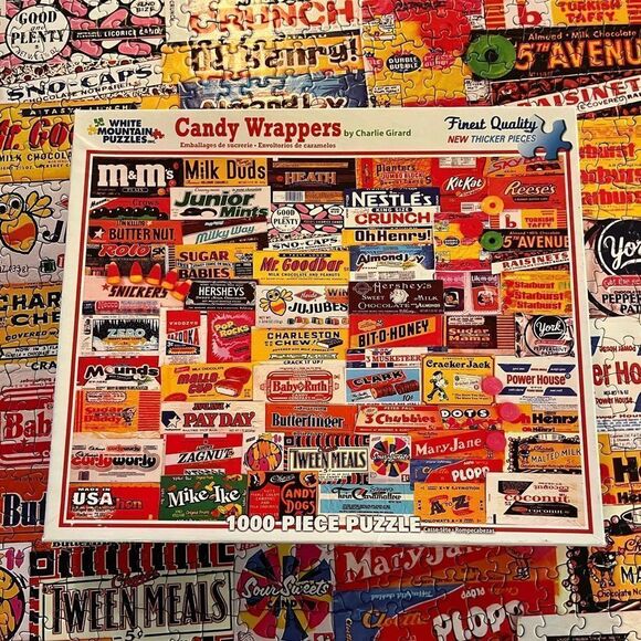 Candy Wrappers 1000pc Puzzle ~ White Mountain thicker pieces - Picture 1 of 6